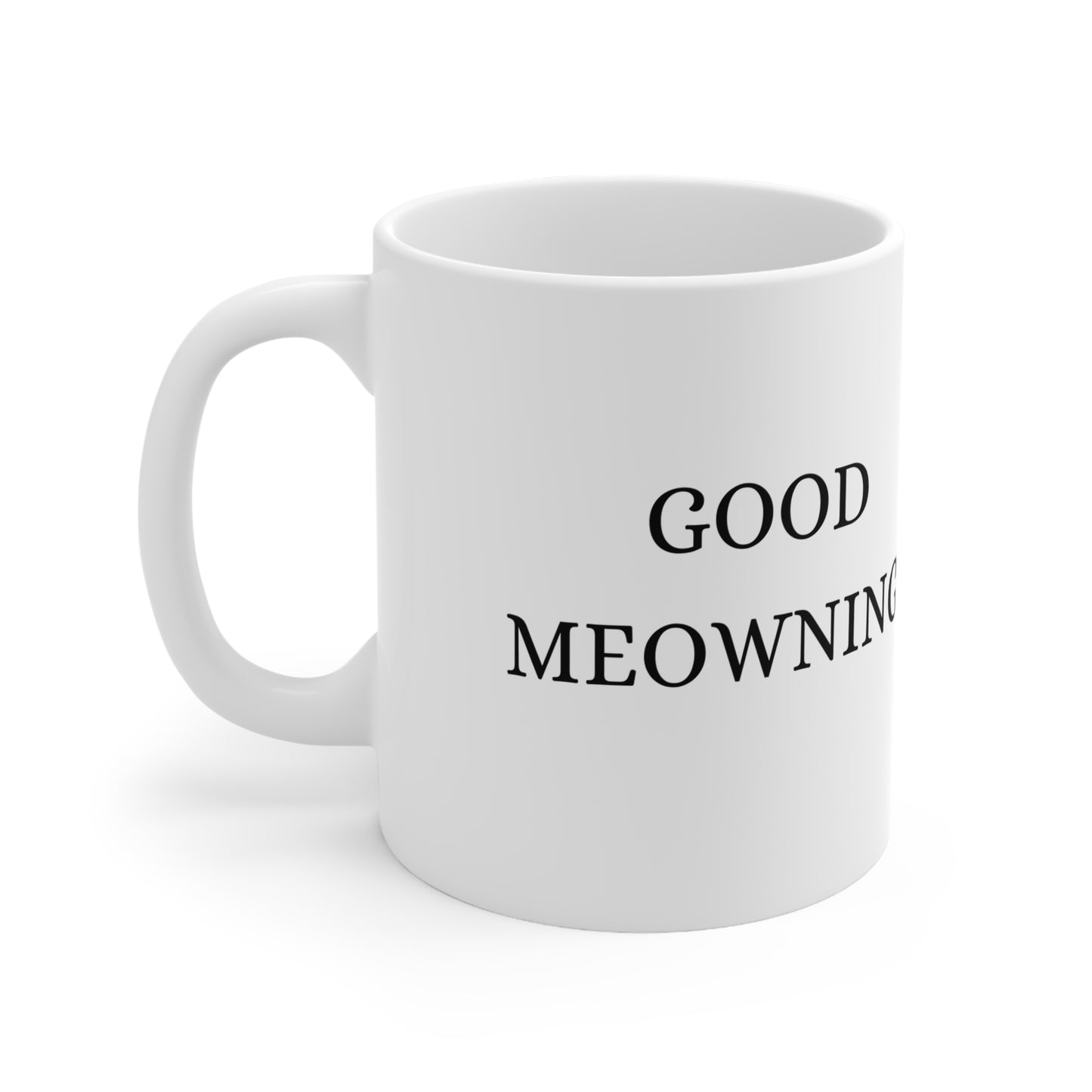 "GOOD MEOWNING" COFFEE CAT MUG, Ceramic Mug 11oz