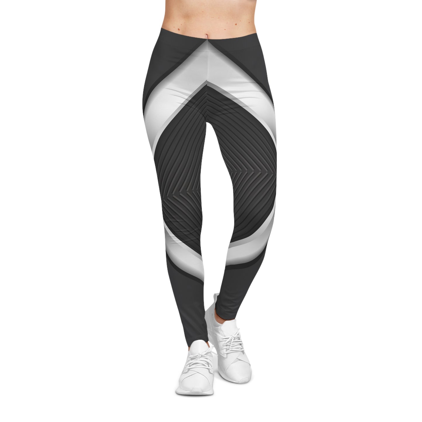 Black and White Graphics, Women's Casual Leggings (AOP)