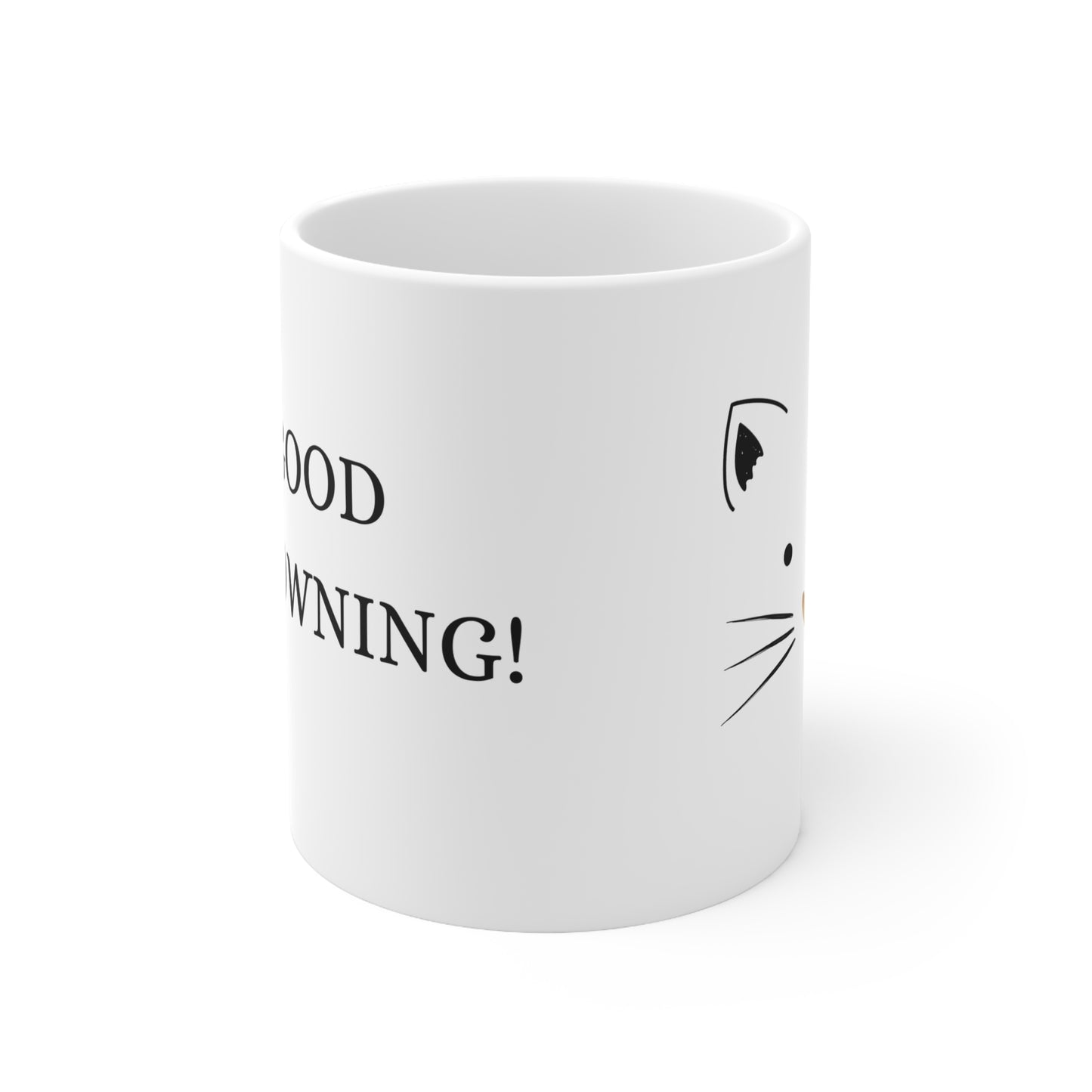 "GOOD MEOWNING" COFFEE CAT MUG, Ceramic Mug 11oz