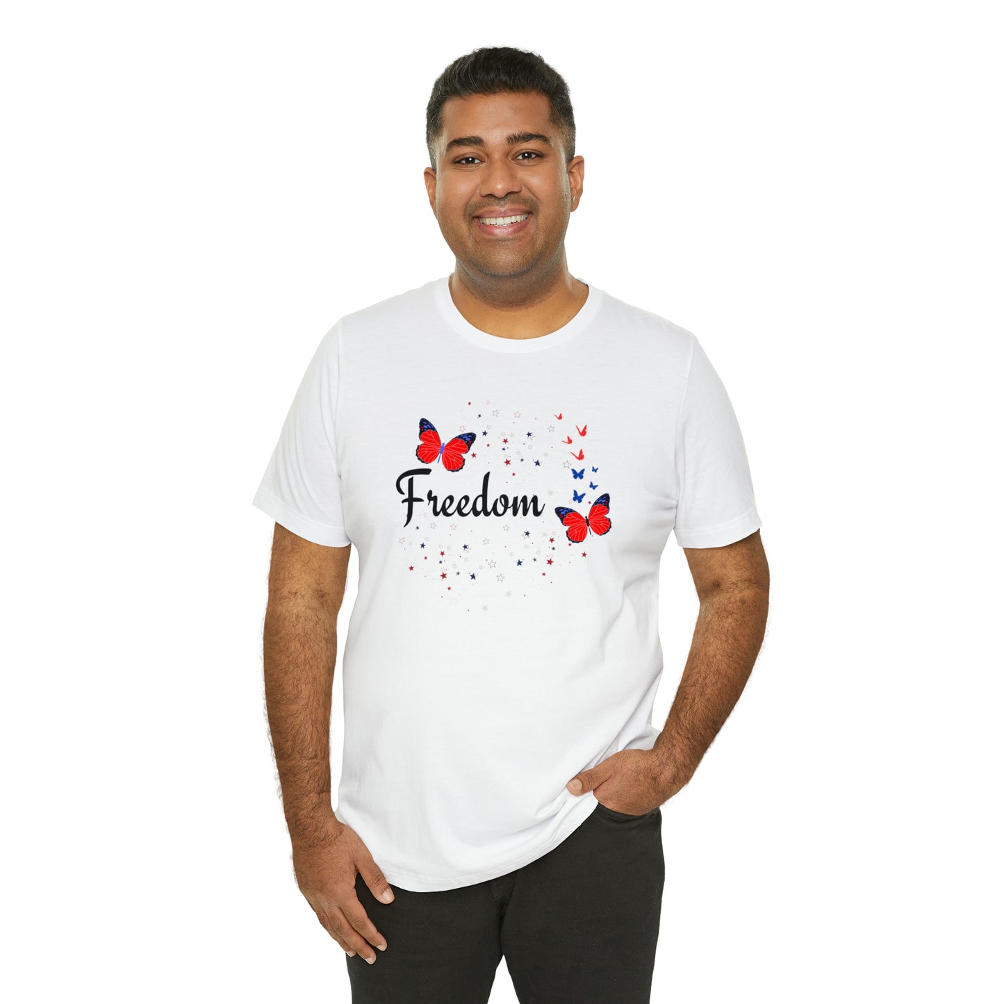 Freedom, Butterflies, Unisex Jersey Short Sleeve Tee