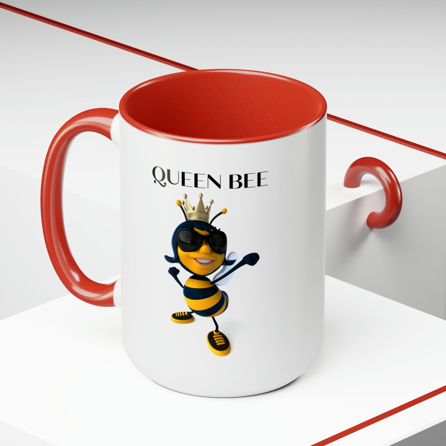 Queen Bee -Two-Tone Coffee Mugs, 15oz