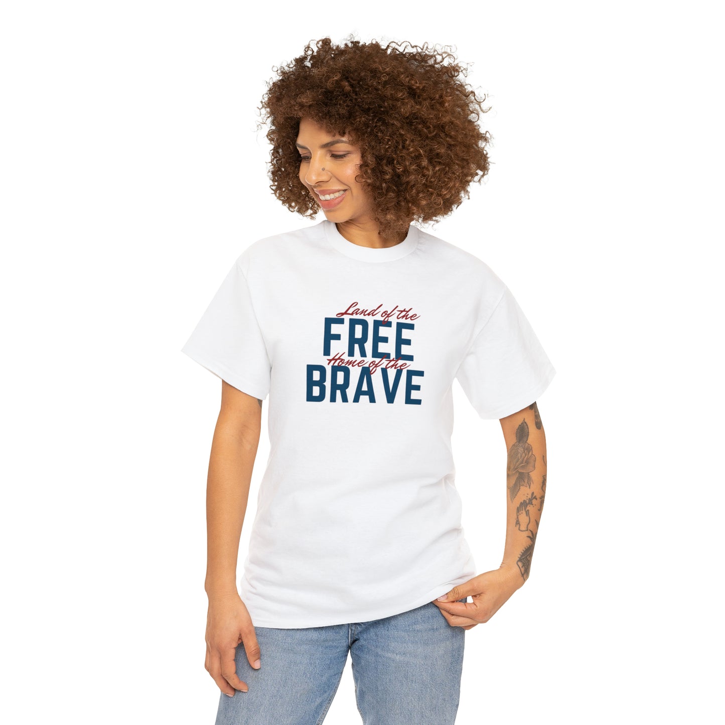 Land of Free, Home of Brave Unisex Heavy Cotton Tee