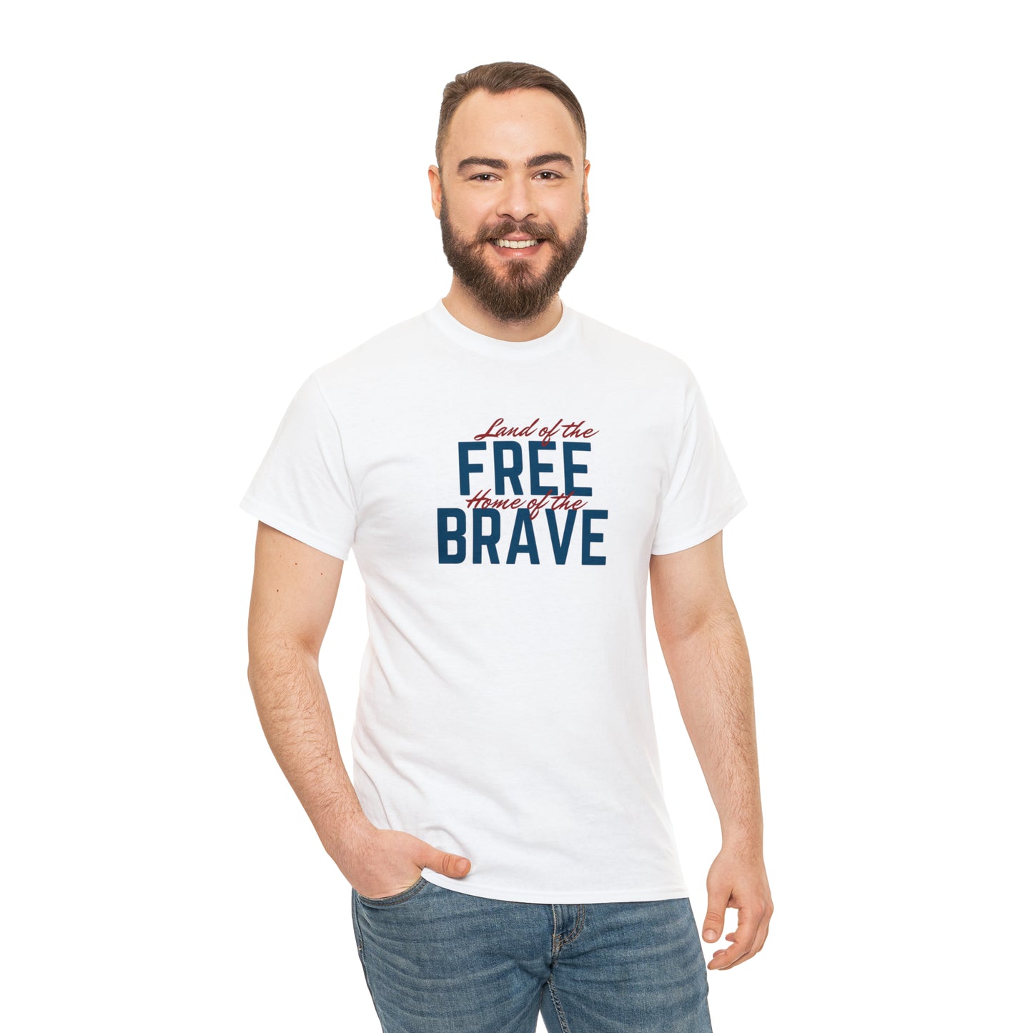 Land of Free, Home of Brave Unisex Heavy Cotton Tee