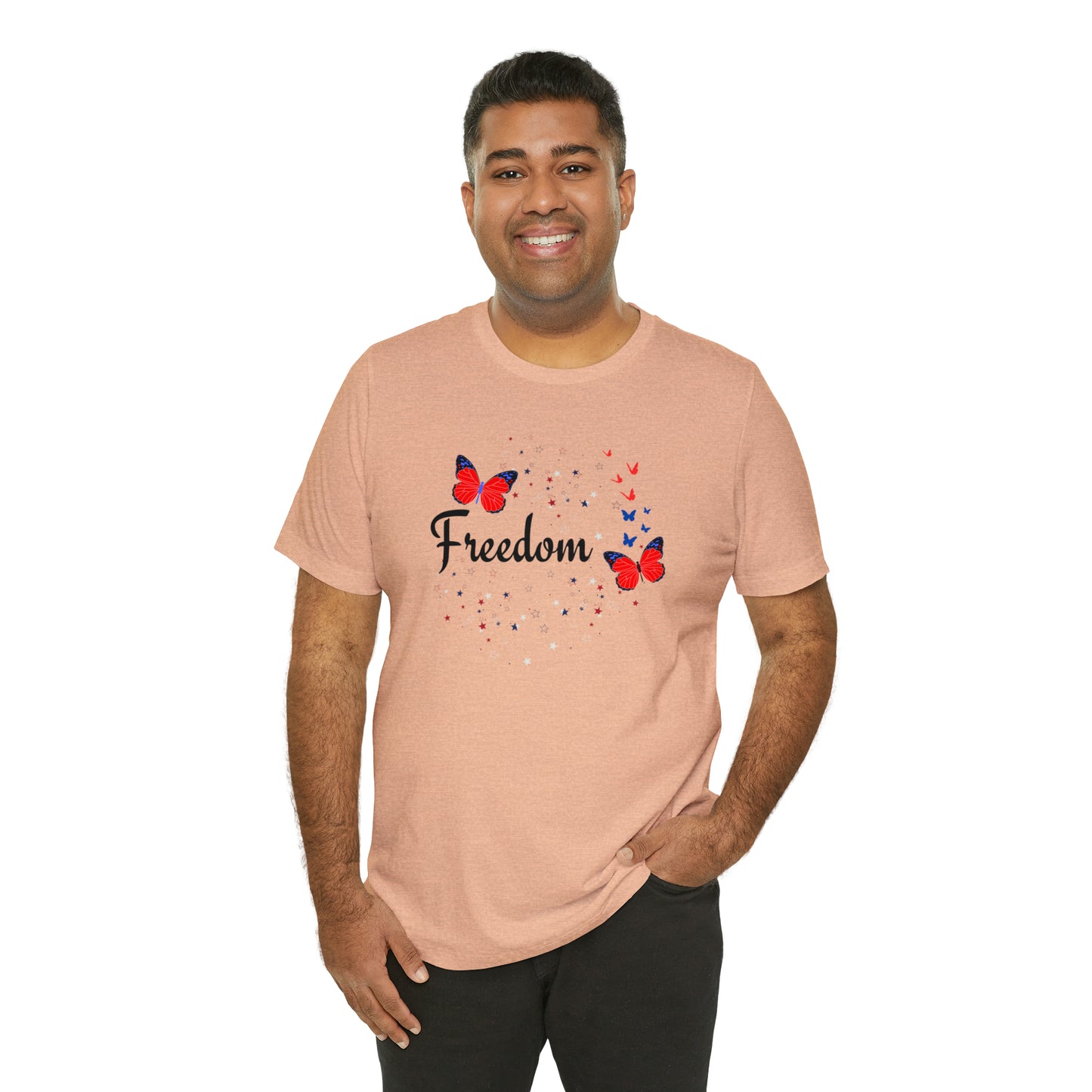 Freedom, Butterflies, Unisex Jersey Short Sleeve Tee