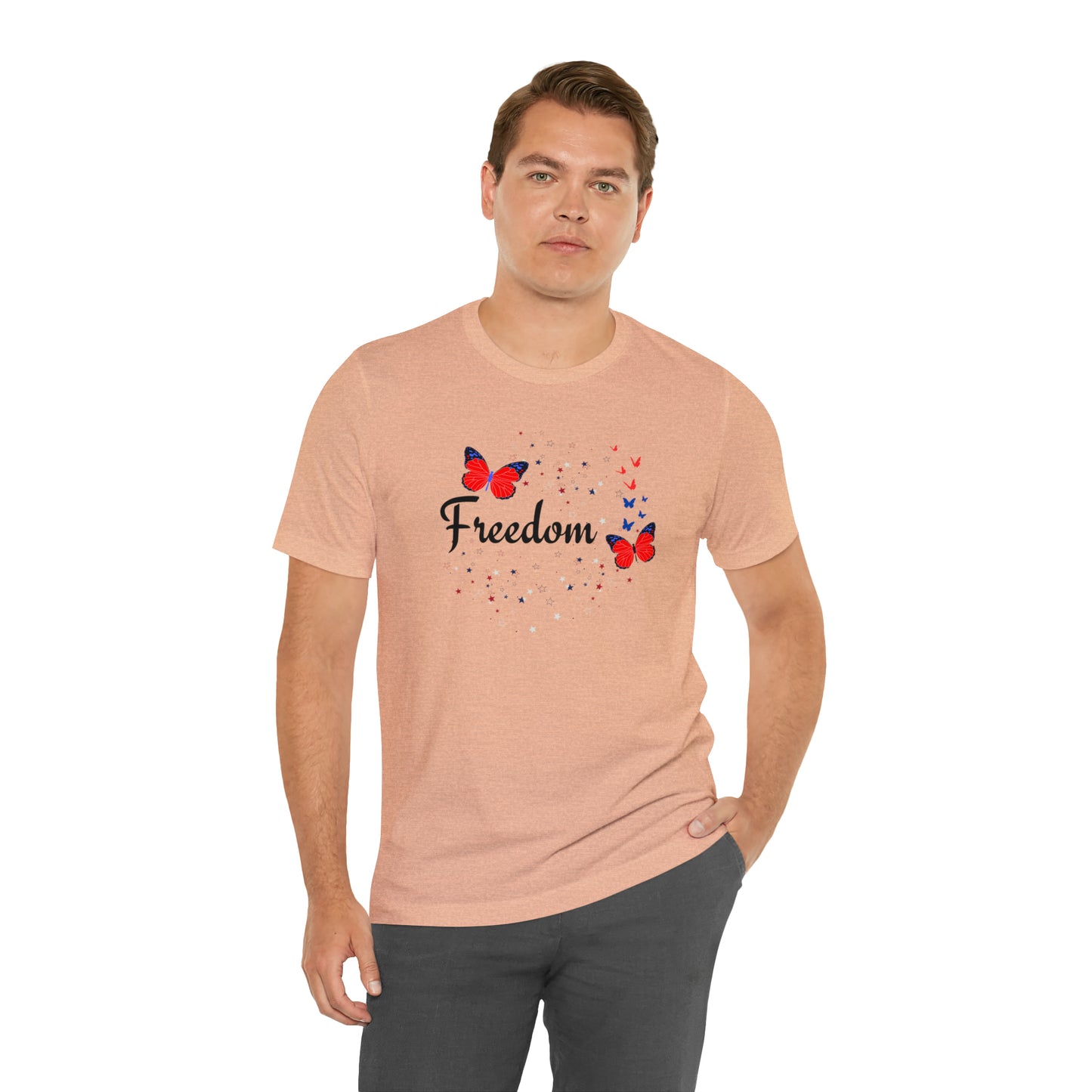 Freedom, Butterflies, Unisex Jersey Short Sleeve Tee