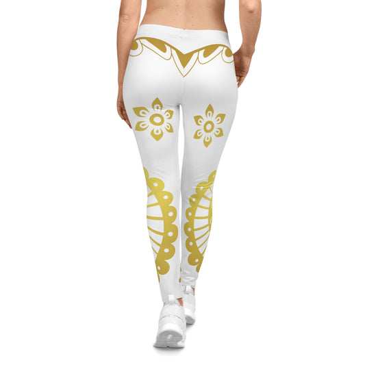 Gold Paisley, Women's Casual Leggings (AOP)