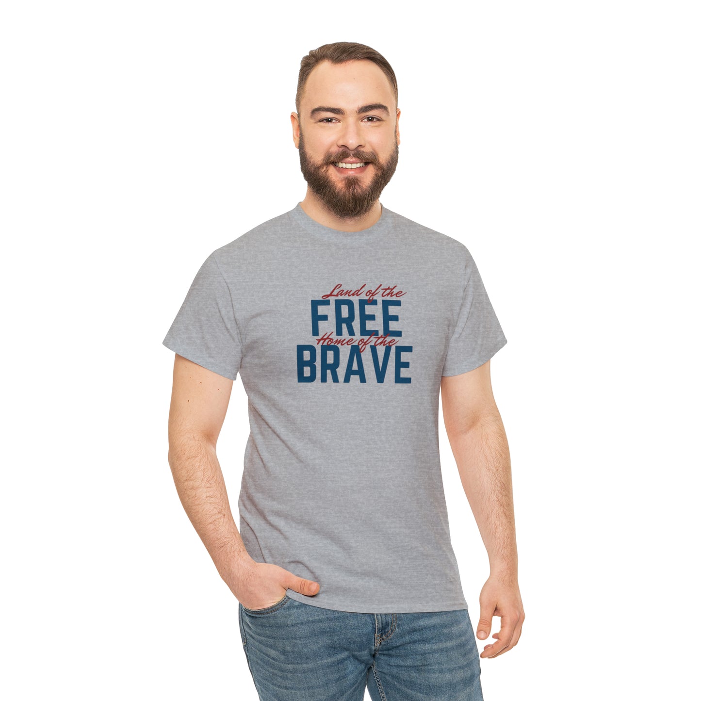 Land of Free, Home of Brave Unisex Heavy Cotton Tee