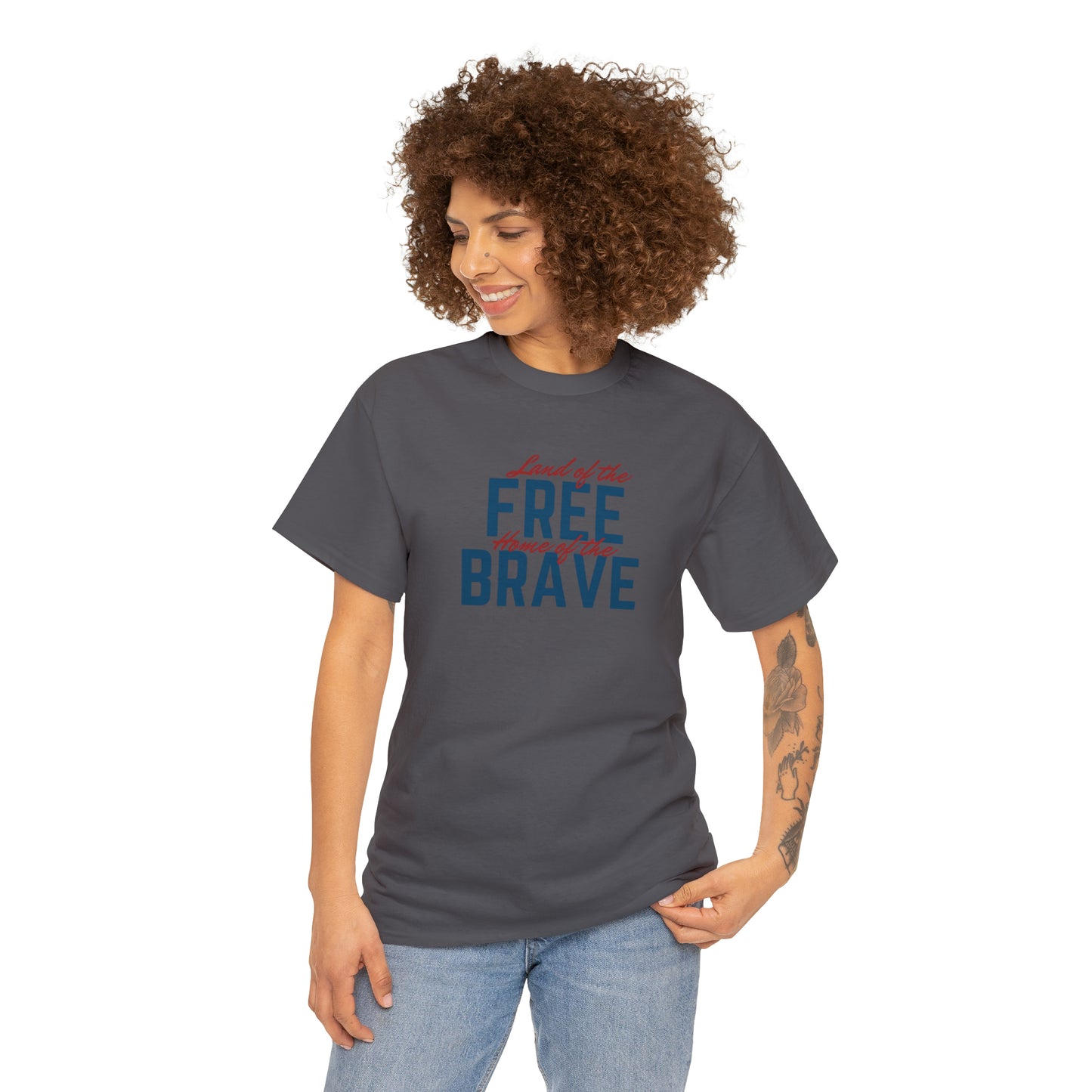 Land of Free, Home of Brave Unisex Heavy Cotton Tee