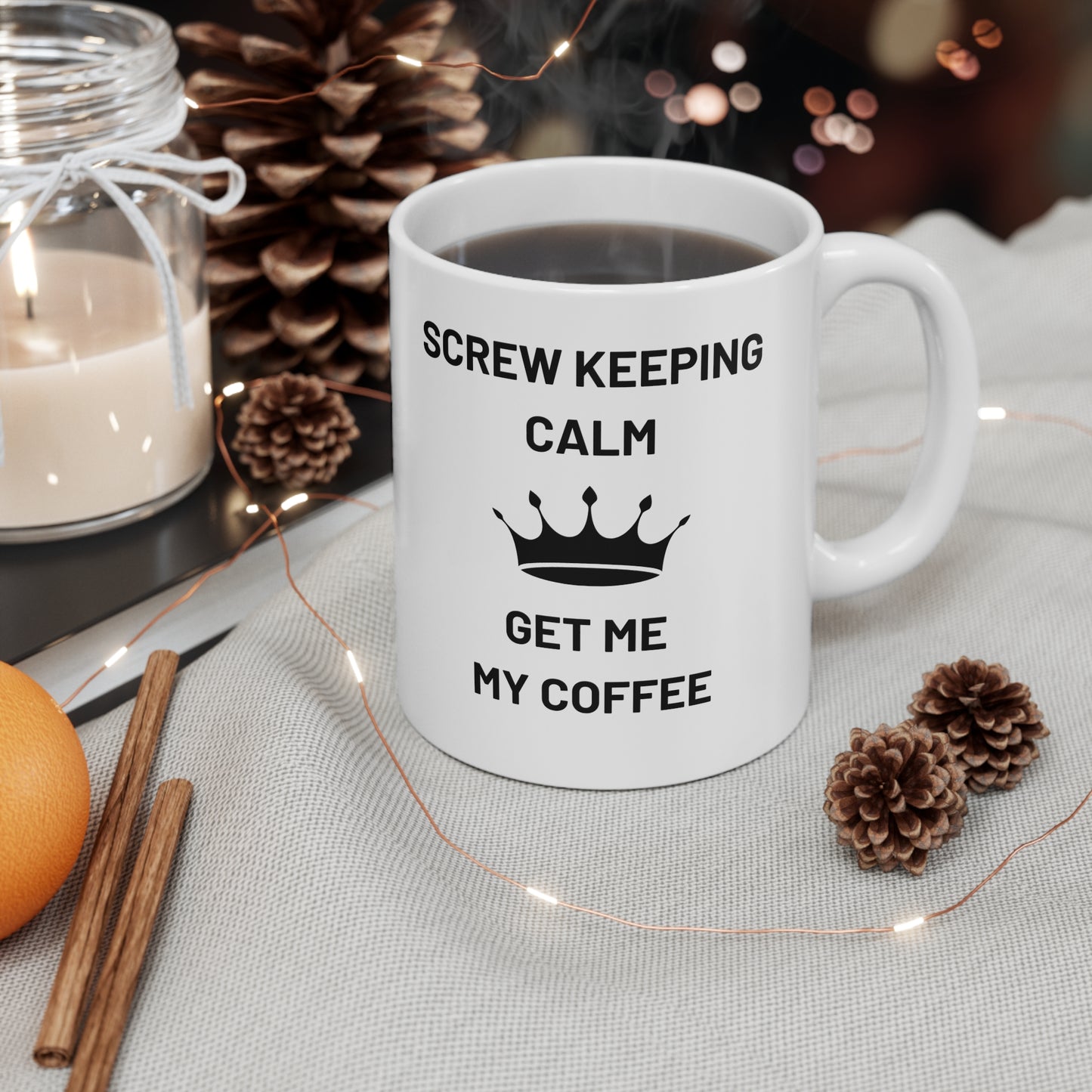 Screw Keeping Calm Ceramic Mug 11oz