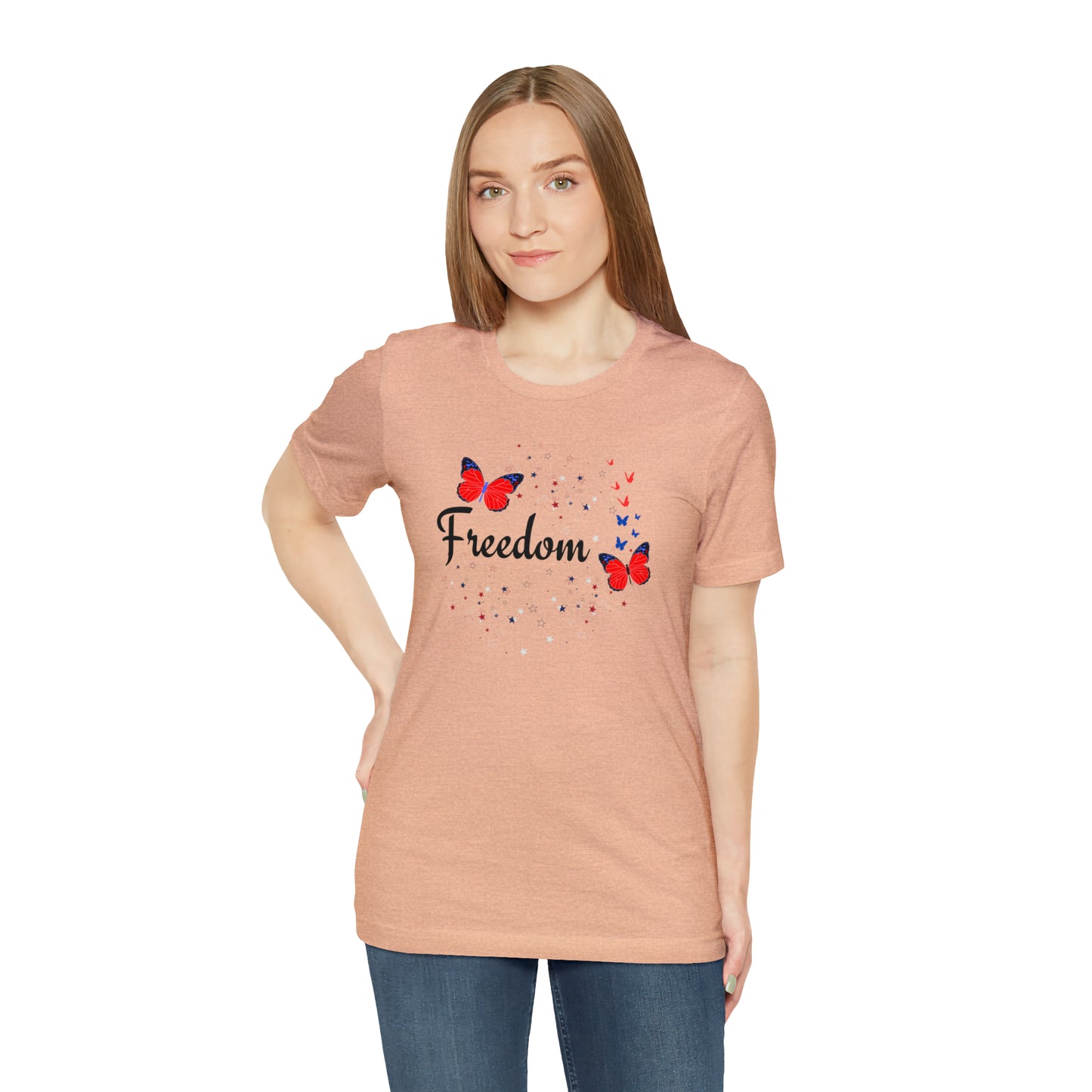 Freedom, Butterflies, Unisex Jersey Short Sleeve Tee