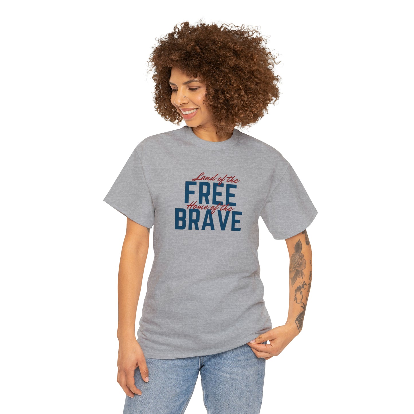 Land of Free, Home of Brave Unisex Heavy Cotton Tee