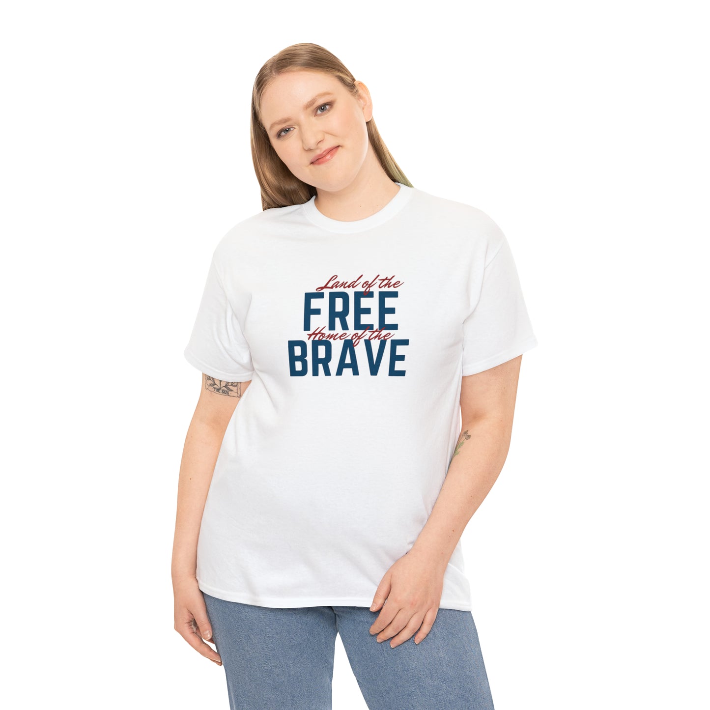 Land of Free, Home of Brave Unisex Heavy Cotton Tee