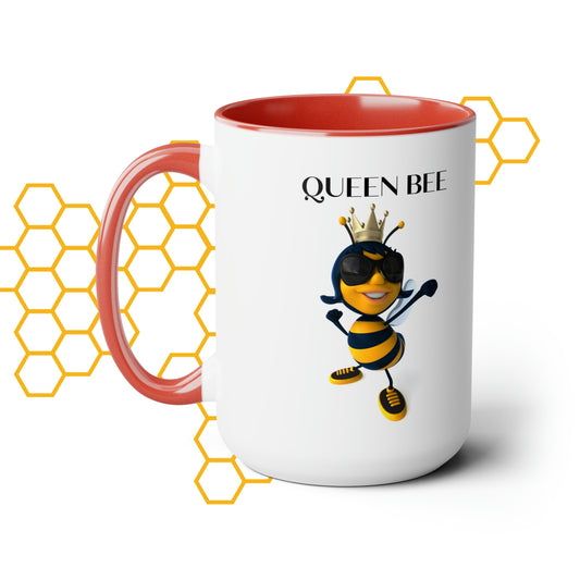 Queen Bee -Two-Tone Coffee Mugs, 15oz