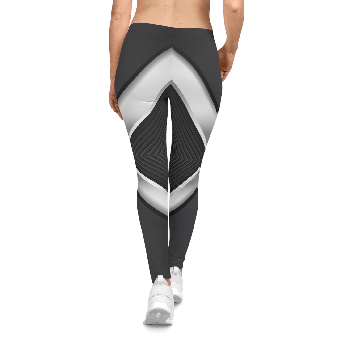 Black and White Graphics, Women's Casual Leggings (AOP)