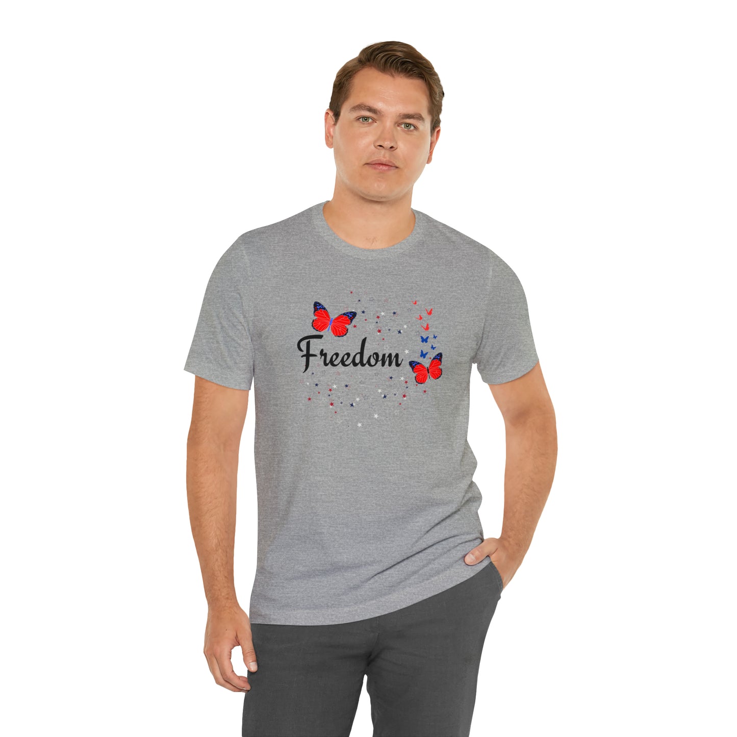 Freedom, Butterflies, Unisex Jersey Short Sleeve Tee