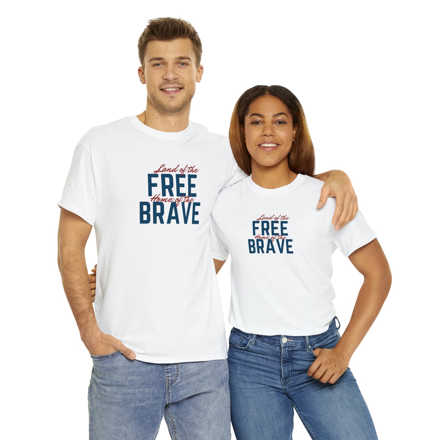 Land of Free, Home of Brave Unisex Heavy Cotton Tee