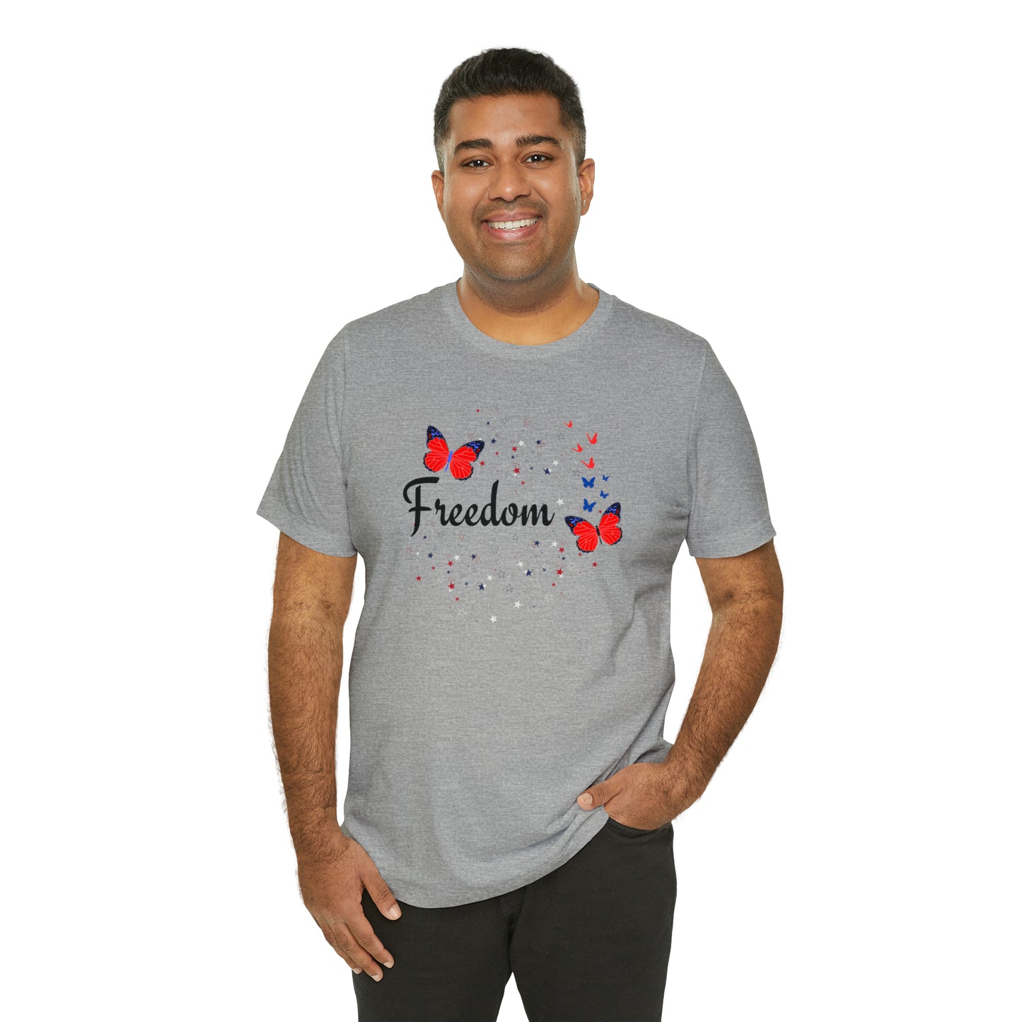 Freedom, Butterflies, Unisex Jersey Short Sleeve Tee