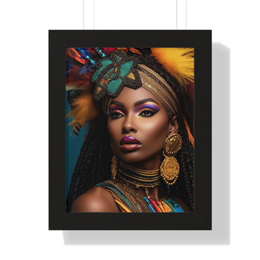 Colorful Queen - Framed Vertical Poster