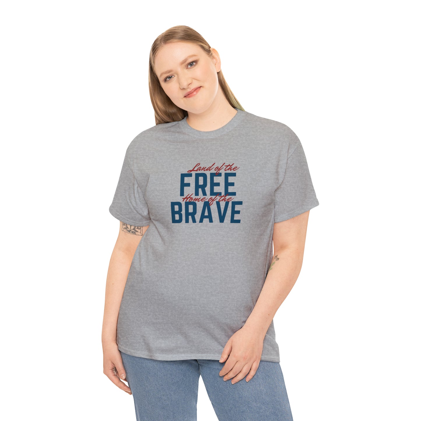 Land of Free, Home of Brave Unisex Heavy Cotton Tee