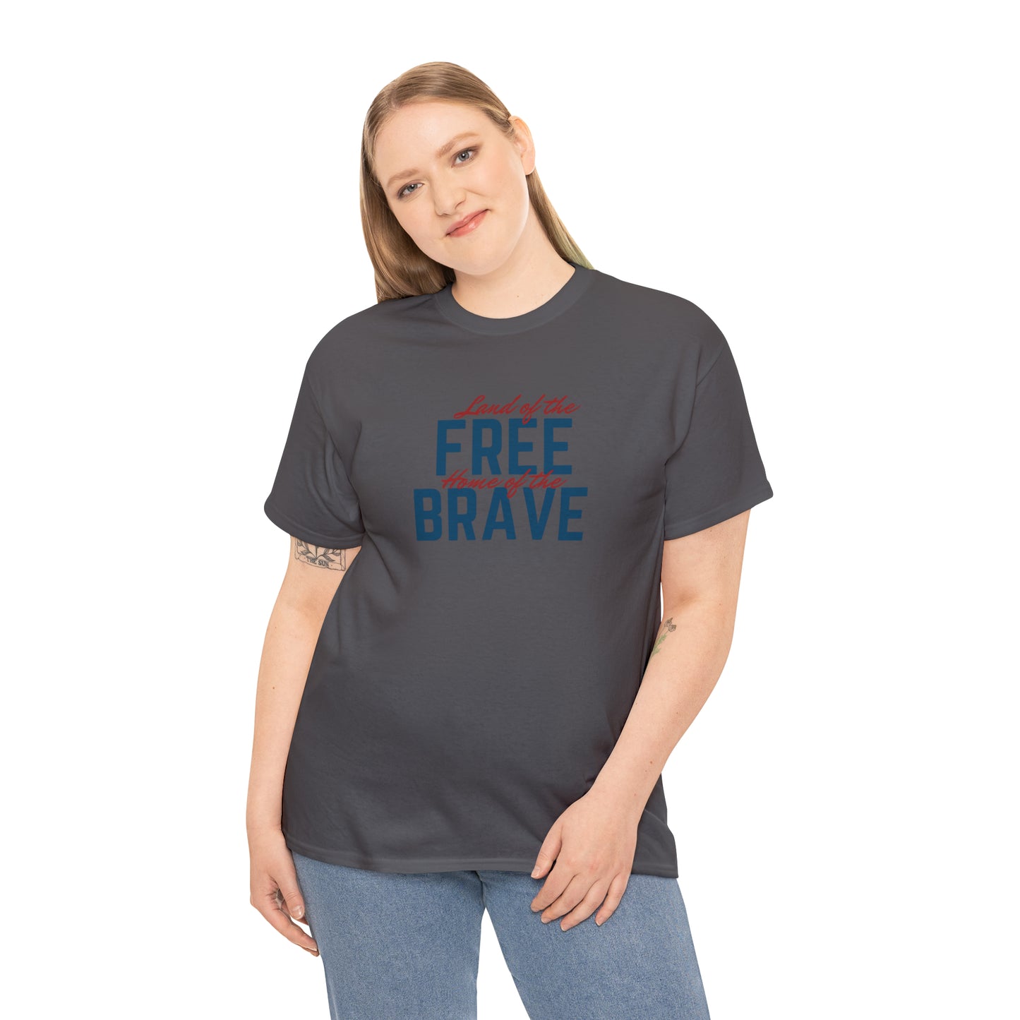 Land of Free, Home of Brave Unisex Heavy Cotton Tee