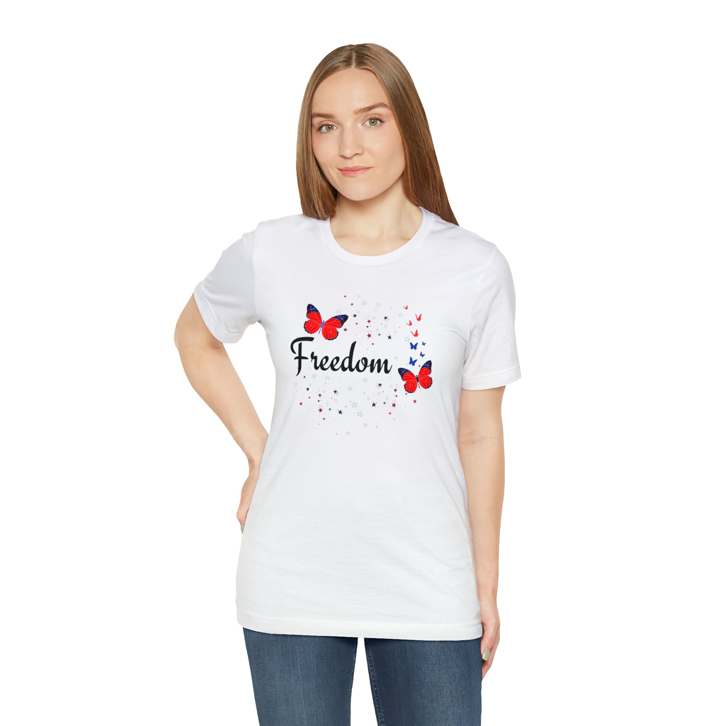 Freedom, Butterflies, Unisex Jersey Short Sleeve Tee